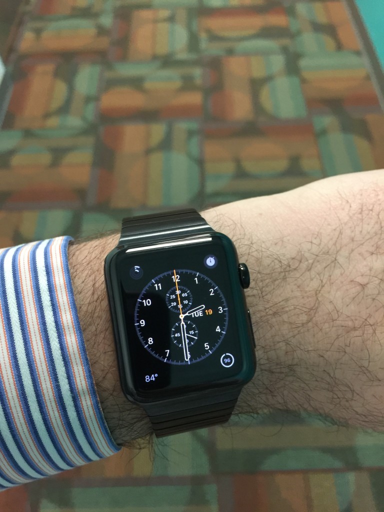  Watch with our "beautiful" work carpet in the background.